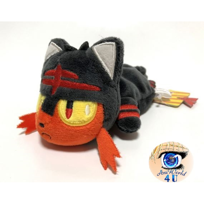 Officiële Pokemon center knuffel, Kuttari Litten wakker 18cm lang 